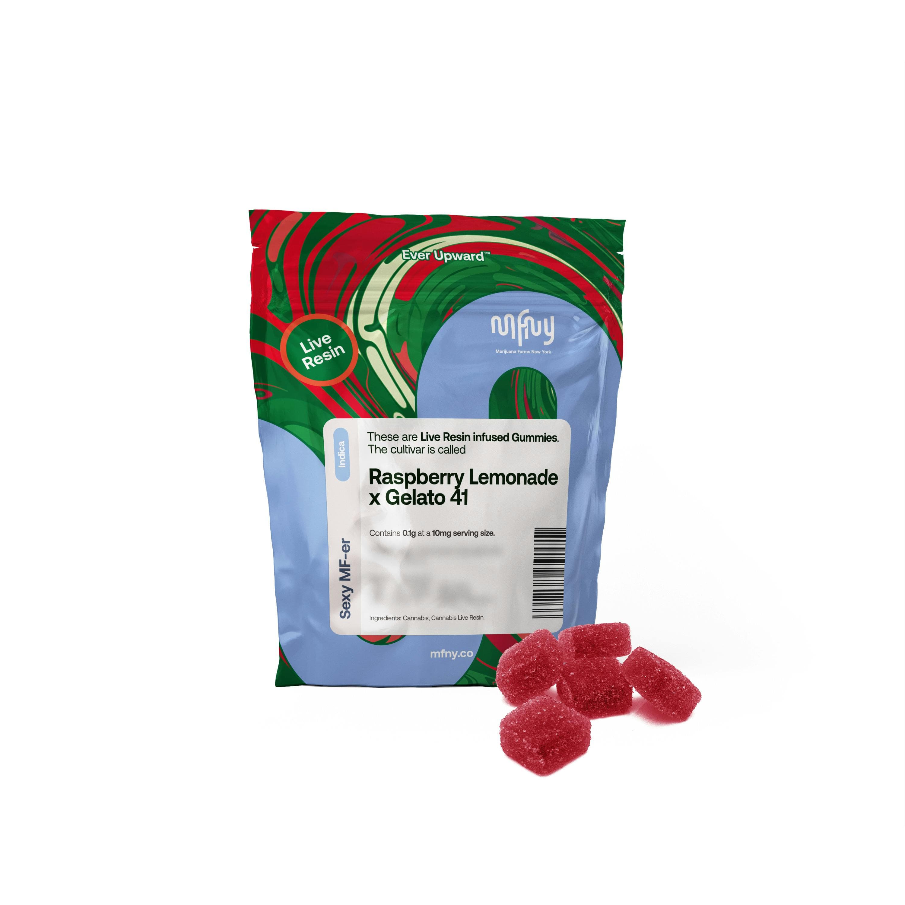 Raspberry Lemonade x Gelato 41 Live Resin Gummies | 10 pk