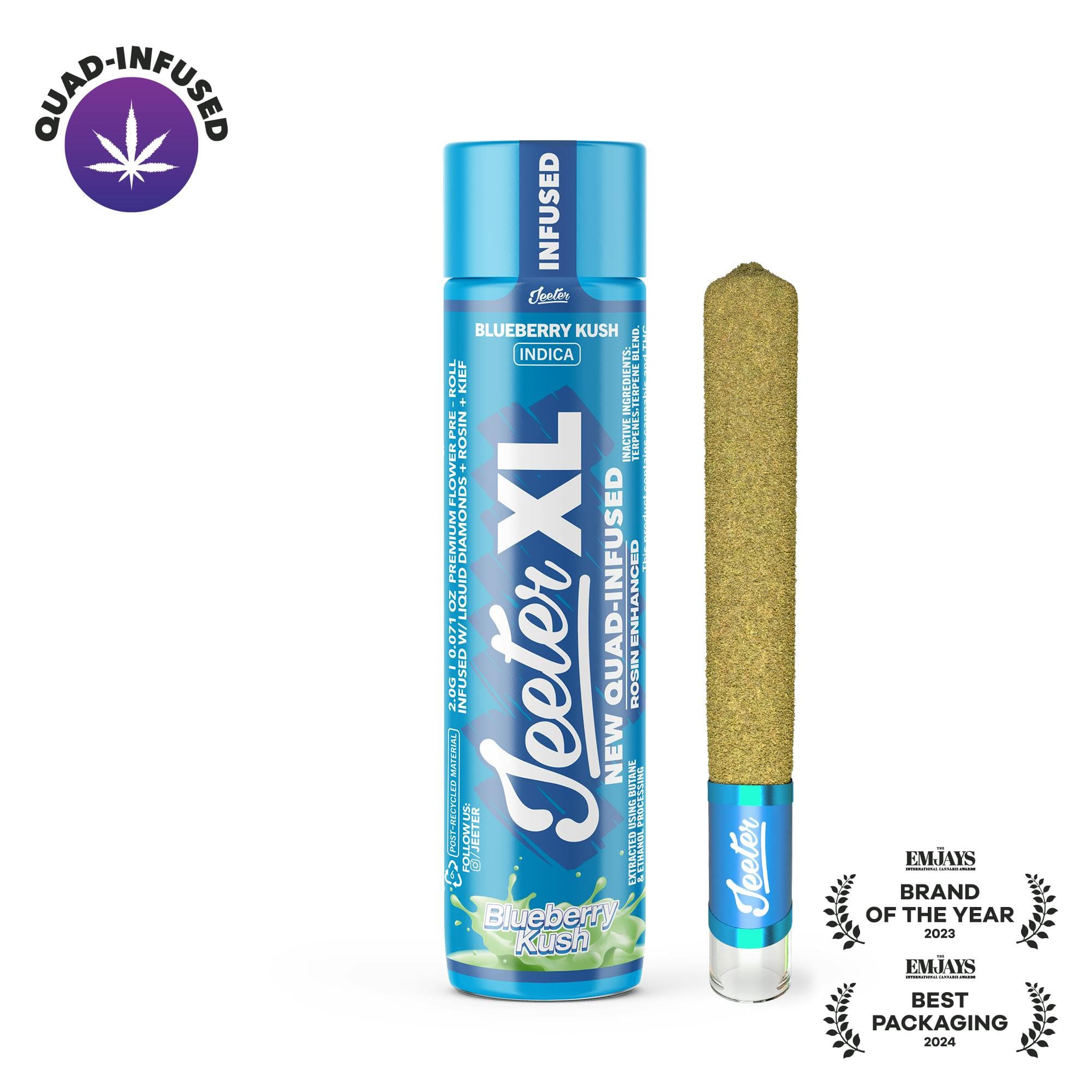 Blueberry Kush Quad-Infused XL Jeeter Joint | 2g