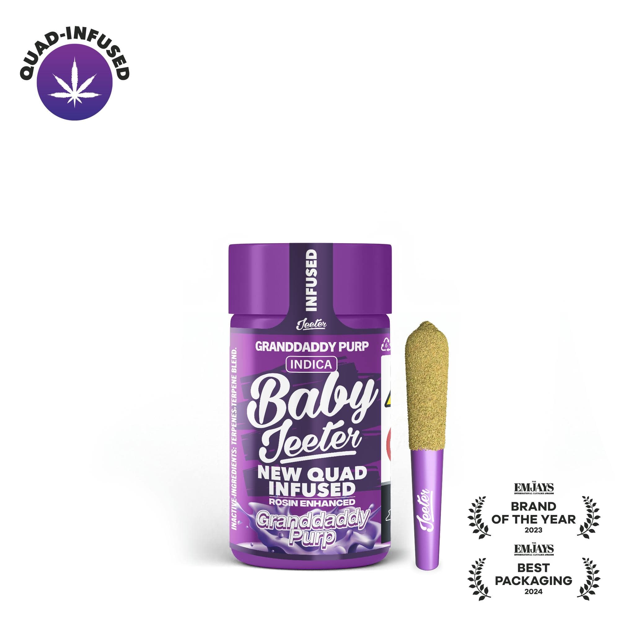 Granddaddy Purp Quad-Infused Baby Jeeter 5-pack | 2.5g