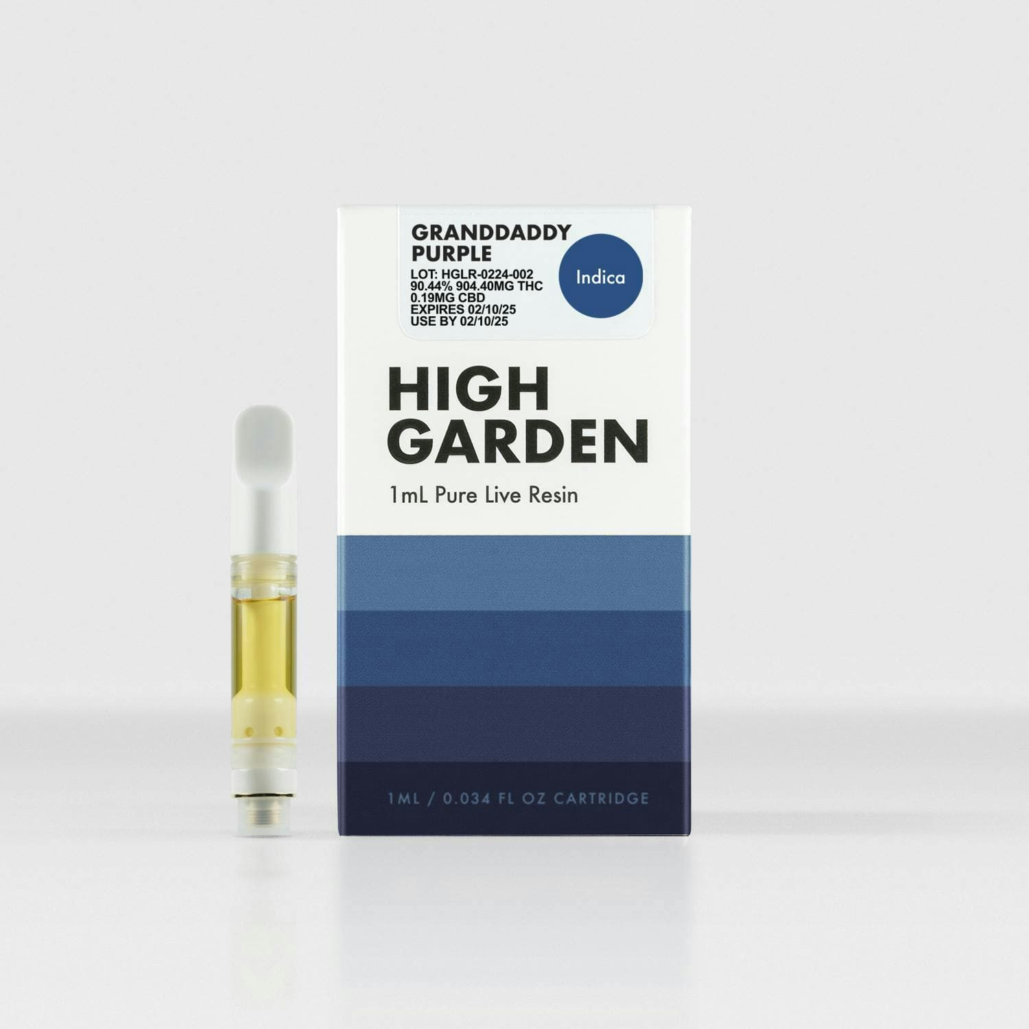 High Garden | Granddaddy Purple | 1g Live Resin Vape Cart
