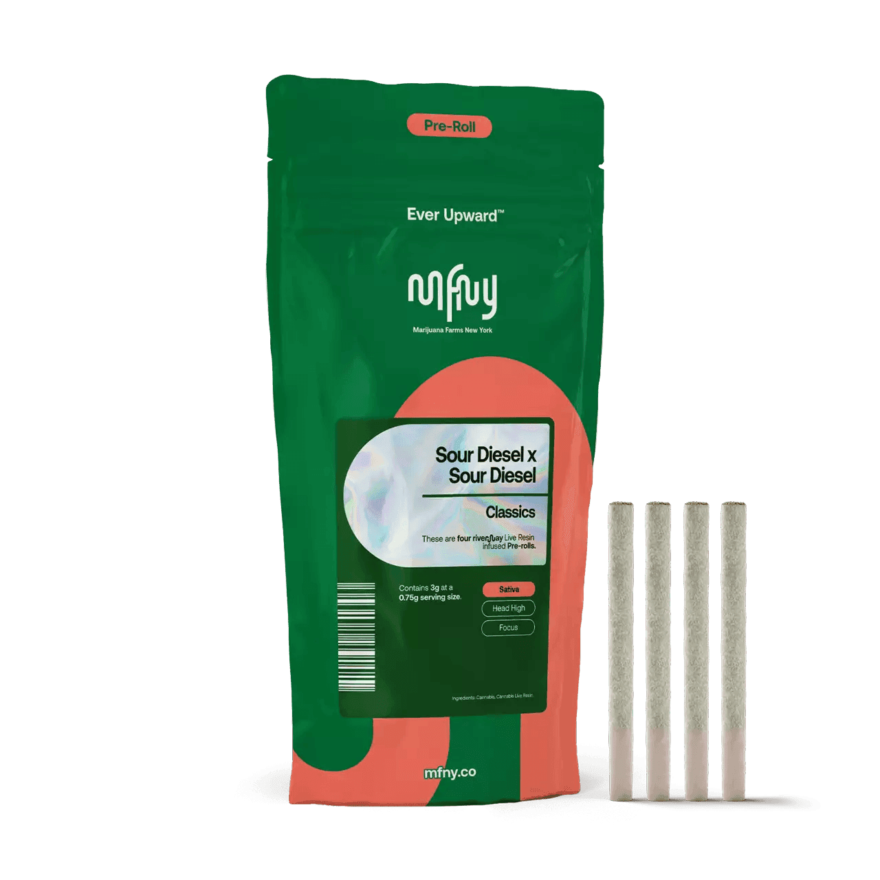 MFNY | Sour Diesel x Sour Diesel | 0.75g Live Resin Infused Pre-Roll 4pk (Sativa)