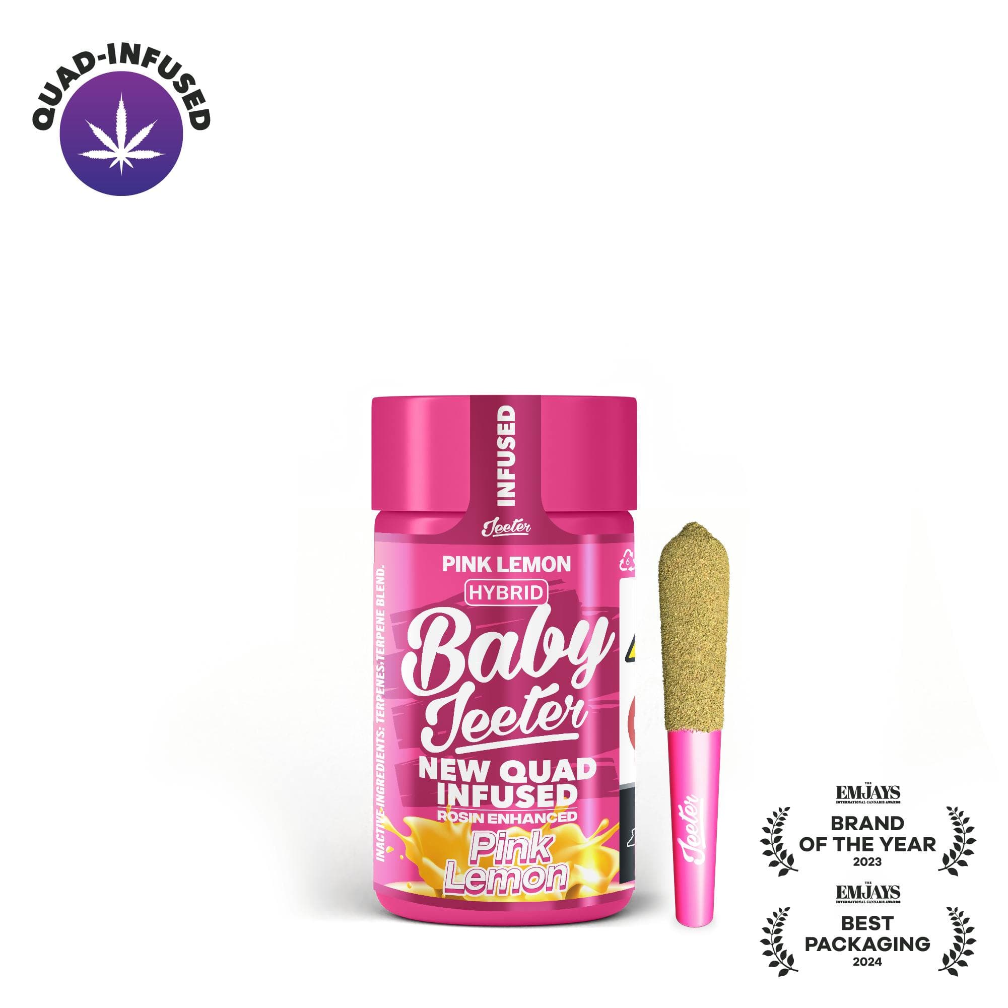 Pink Lemon Quad-Infused Baby Jeeter 5-pack | 2.5g