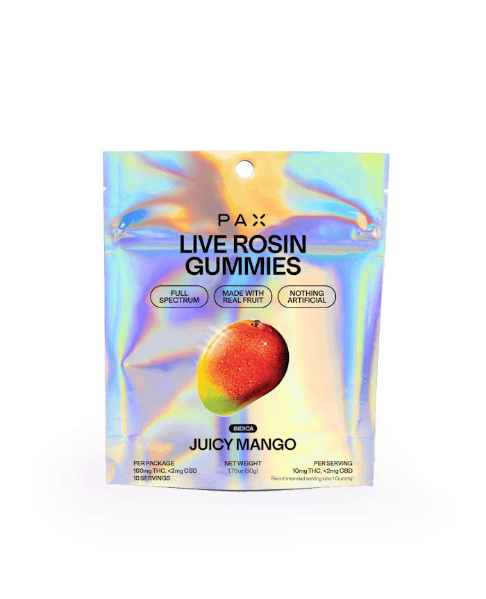 PAX | Juicy Mango | 10mg Live Rosin Gummies 10pk