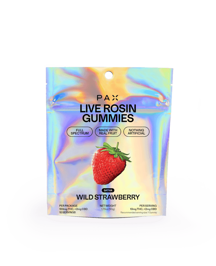 PAX | Wild Strawberry | 10mg Live Rosin Gummies 10pk