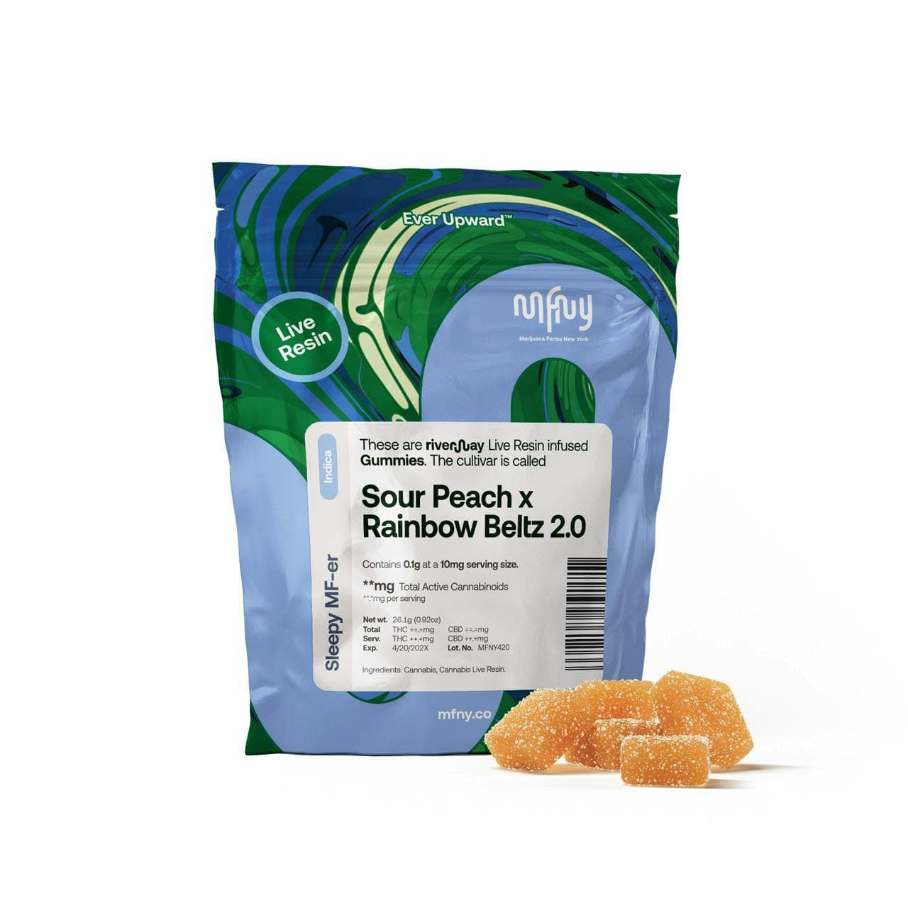Sour Peach x Rainbow Beltz 2.0 Rosin Gummies | 10 pk