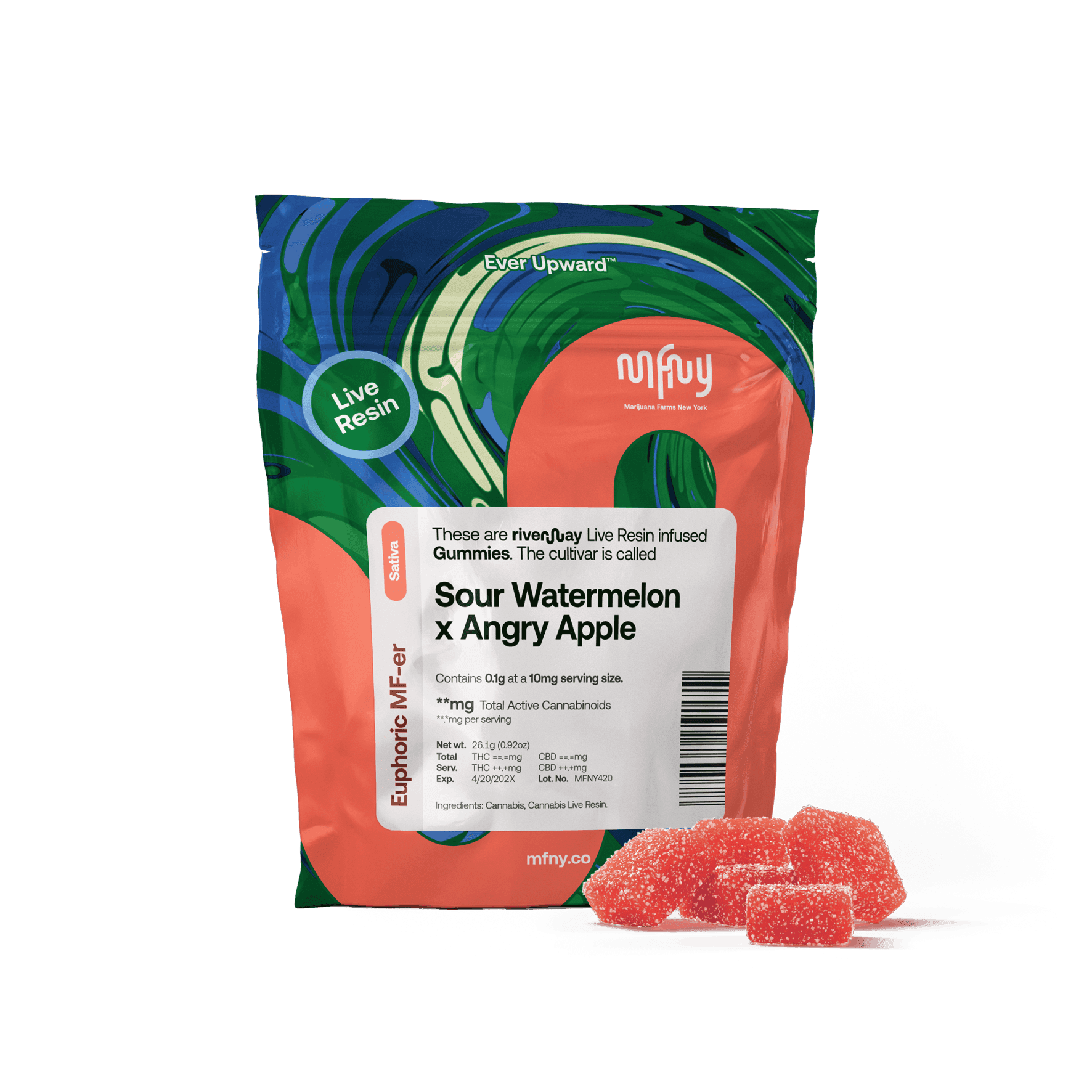 Sour Watermelon x Angry Apple Live Resin Gummies | 10 pk